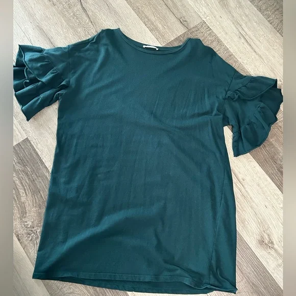 Zara trafaluc green mid dress